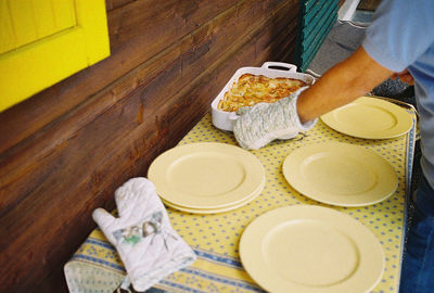 Close-up of food on table