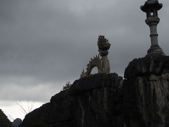 Low angle view of historical building against cloudy sky