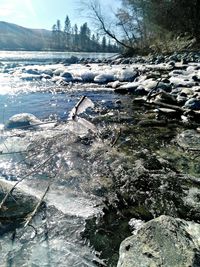 Scenic view of frozen river