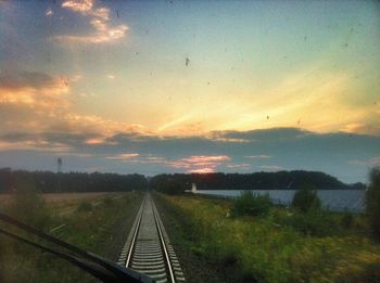 View of landscape at sunset