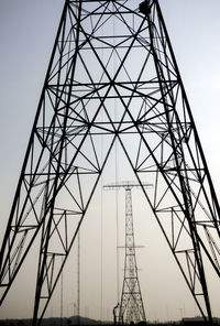 Low angle view of electricity pylon