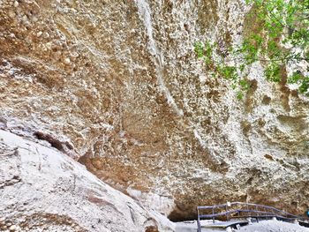 Close-up of rock formation in cave