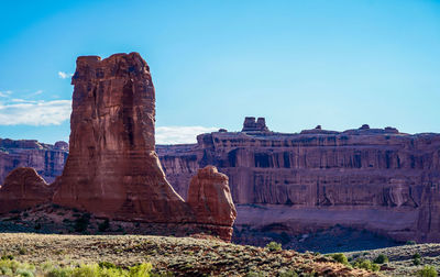 View of rock formations against sky