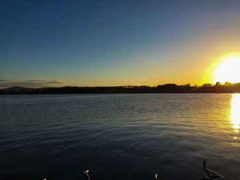 Scenic view of sunset over river