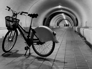 Bicycle parked on footpath