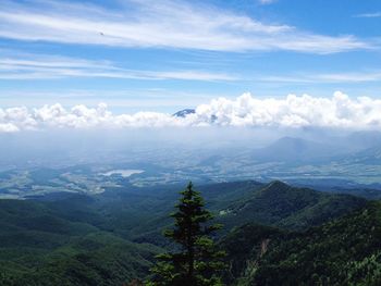 Aerial view of landscape against sky
