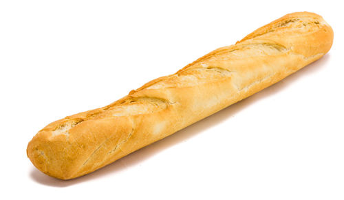 Close-up of bread against white background