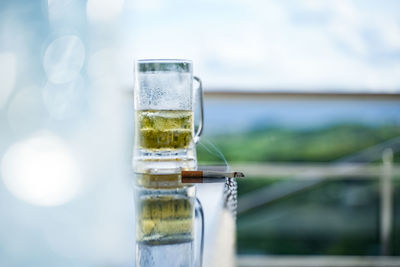 Close-up of drink on table