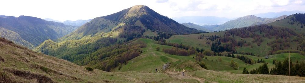 Scenic view of mountains against sky