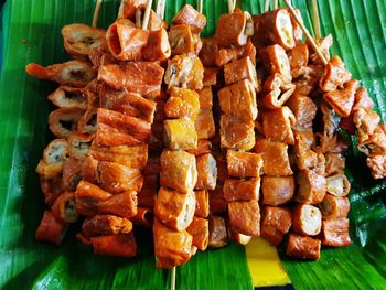 Close-up of meat in plate