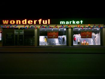 Information sign on display at store