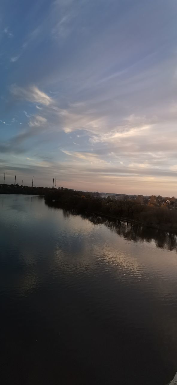 VIEW OF RIVER AGAINST SKY DURING SUNSET