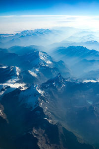 Aerial view of mountain range