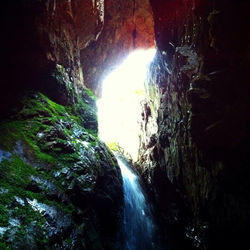 Scenic view of waterfall