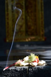 Close-up of flower bouquet on table