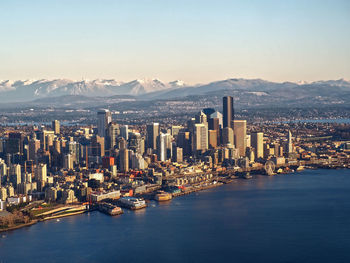 Aerial view of seattles skyline 