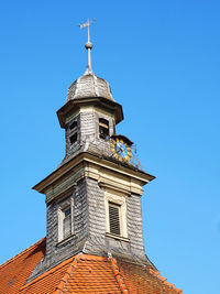 Low angle view of building against clear sky