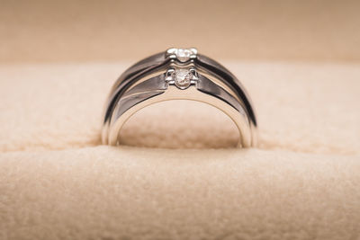 Close-up of diamond rings