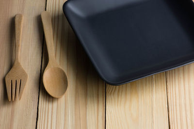 High angle view of coffee beans on table