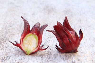 Close-up of fruits on table