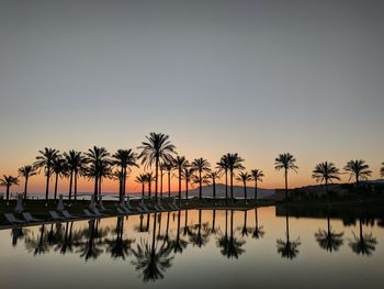 Scenic view of swimming pool against clear sky