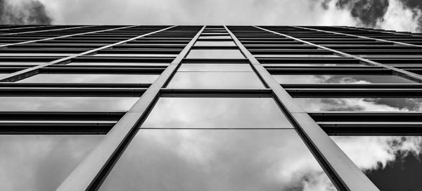 Low angle view of modern building against sky