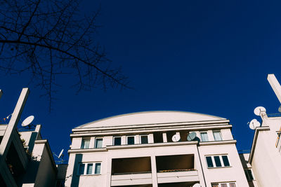 Exterior of city against clear sky