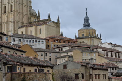 Low angle view of buildings in city