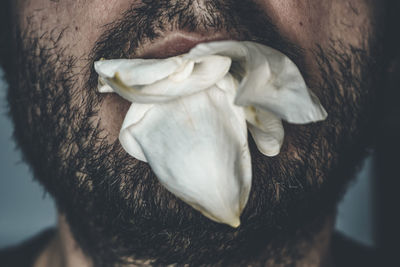 Close-up of man wearing mask