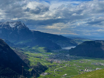 High angle view of landscape against sky