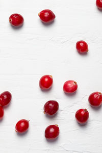 High angle view of tomatoes on table