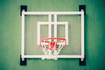 View of basketball hoop against wall