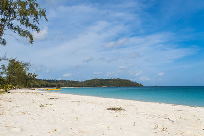 Koh rong island - long set beach on a summer day