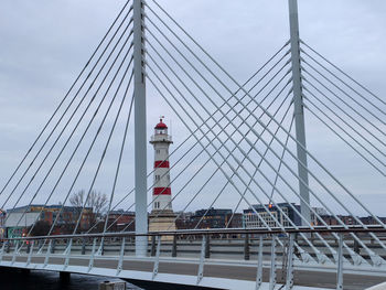 Low angle view of suspension bridge