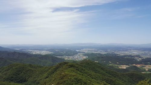 High angle view of landscape against sky