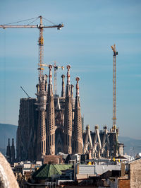 Far view of la sagrada familia cathedral.