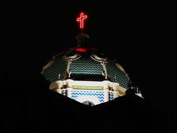 Low angle view of illuminated built structure