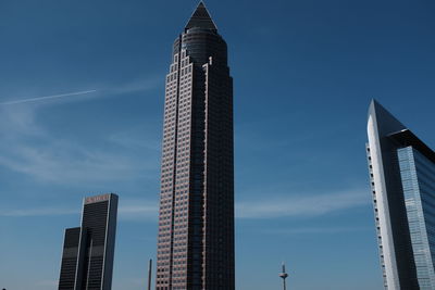 Low angle view of modern building against sky