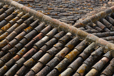 Full frame shot of old roof tiles