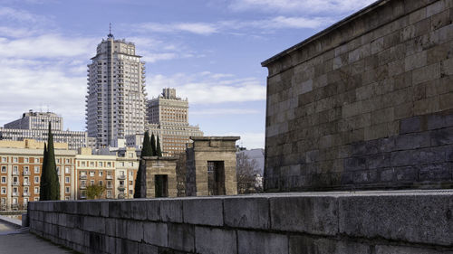 View of skyscrapers in city