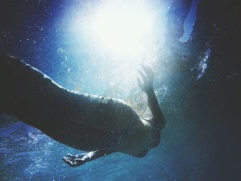 Man swimming in sea