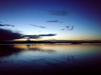 Scenic view of sea against sky at sunset