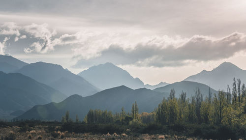 Scenic view of mountains against sky