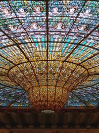 Low angle view of illuminated ceiling