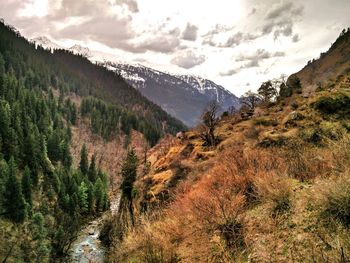 Scenic view of mountains against sky