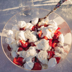 Close-up of ice cream in bowl