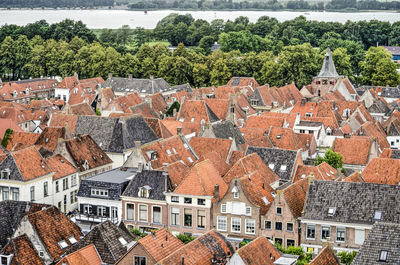 High angle view of townscape