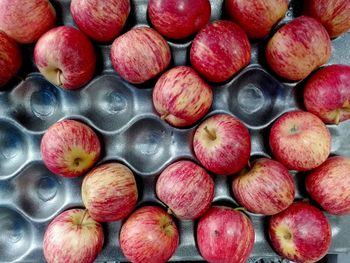 High angle view of apples for sale in store