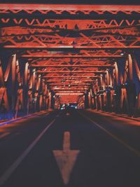 View of illuminated road