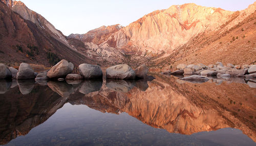 Scenic view of river and mountains